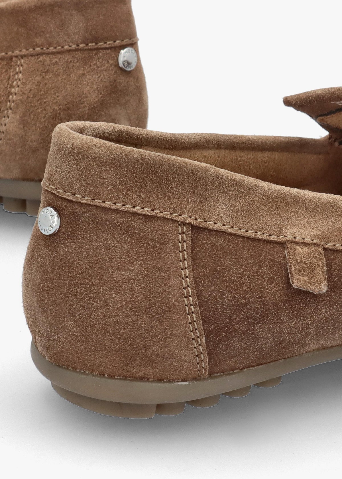 Essana Taupe Suede Tassel Loafers