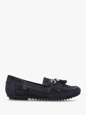 Essana Navy Suede Tassel Loafers