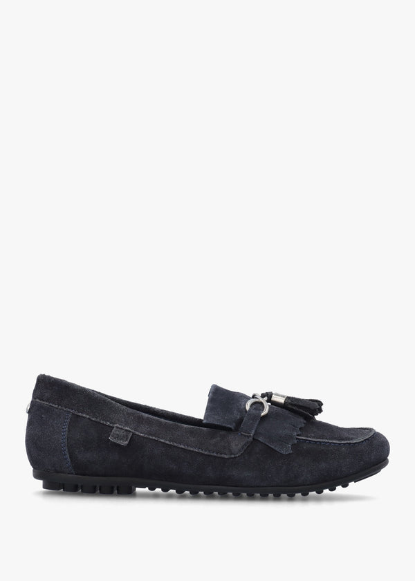 Essana Navy Suede Tassel Loafers
