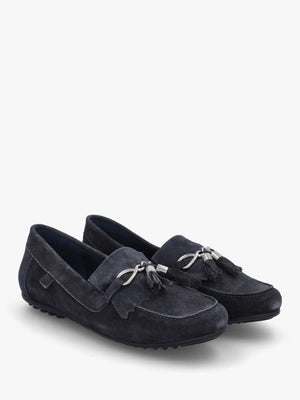 Essana Navy Suede Tassel Loafers