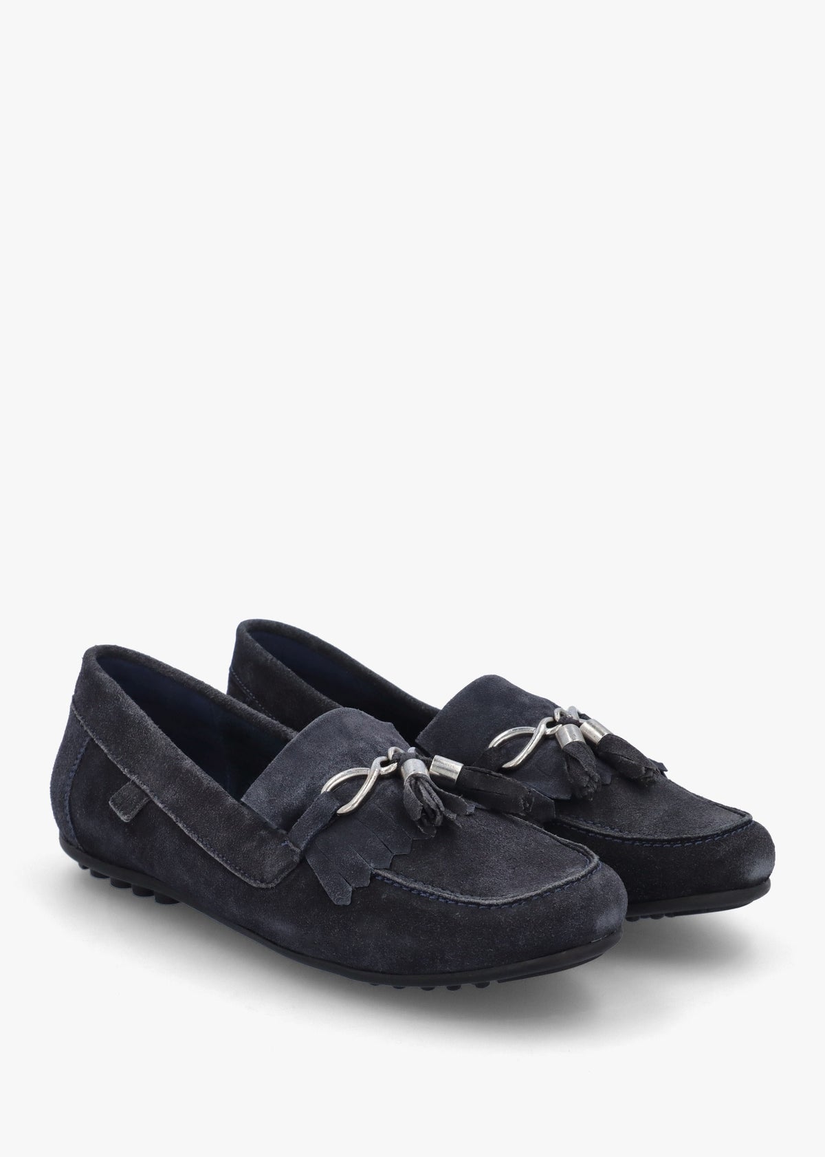 Essana Navy Suede Tassel Loafers