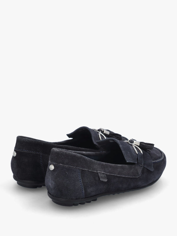 Essana Navy Suede Tassel Loafers