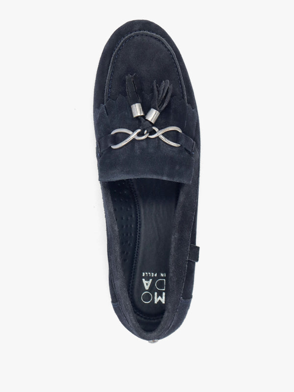 Essana Navy Suede Tassel Loafers
