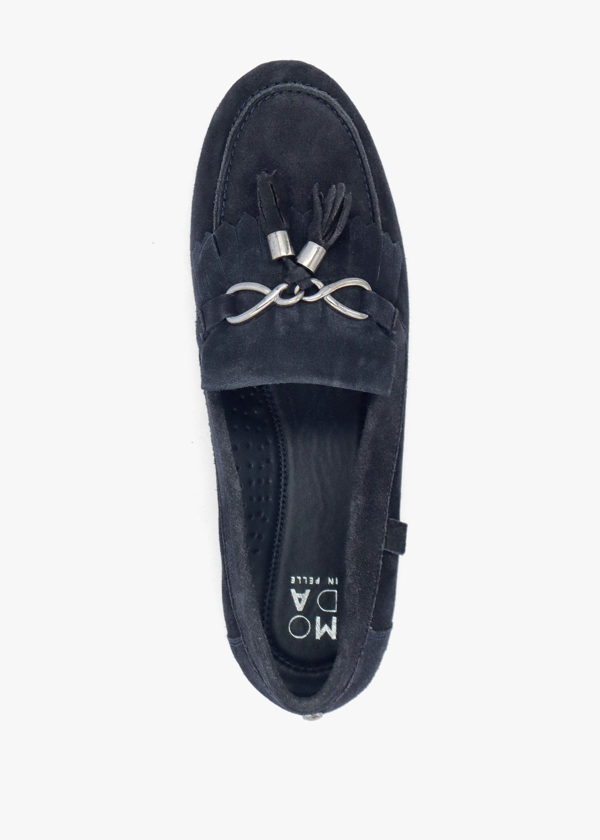 Essana Navy Suede Tassel Loafers