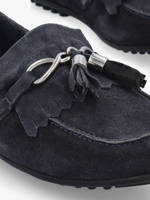 Essana Navy Suede Tassel Loafers