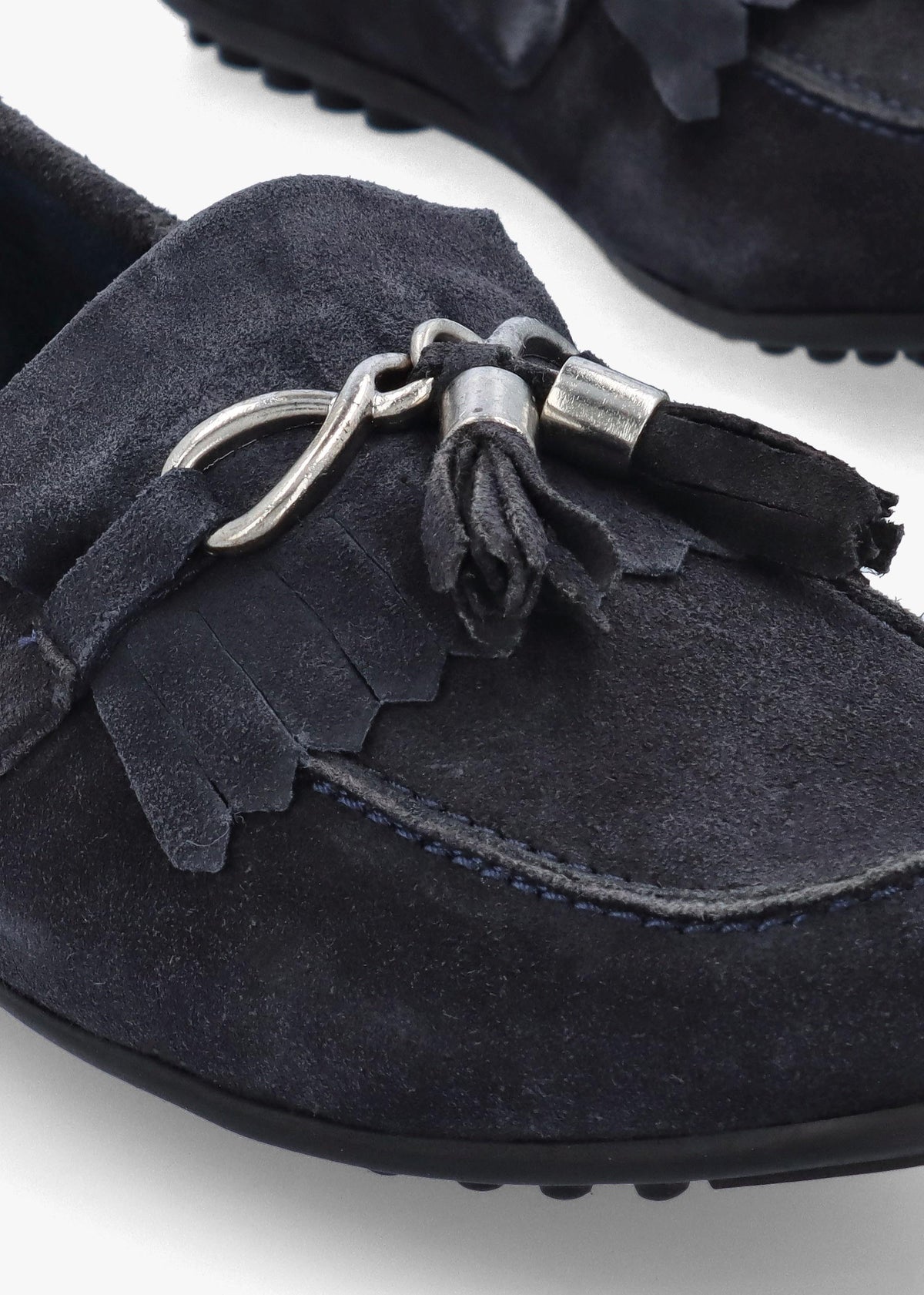 Essana Navy Suede Tassel Loafers