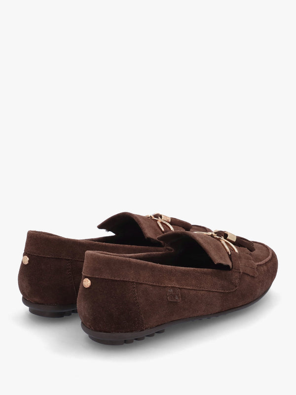 Essana Brown Suede Tassel Loafers