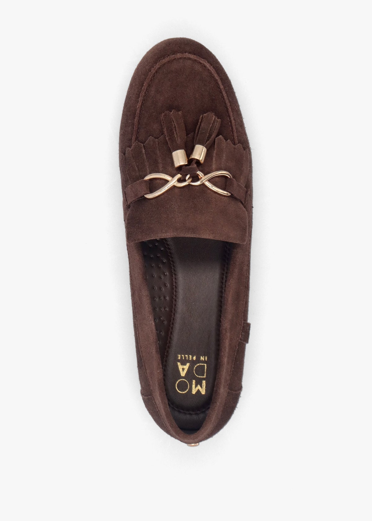 Essana Brown Suede Tassel Loafers