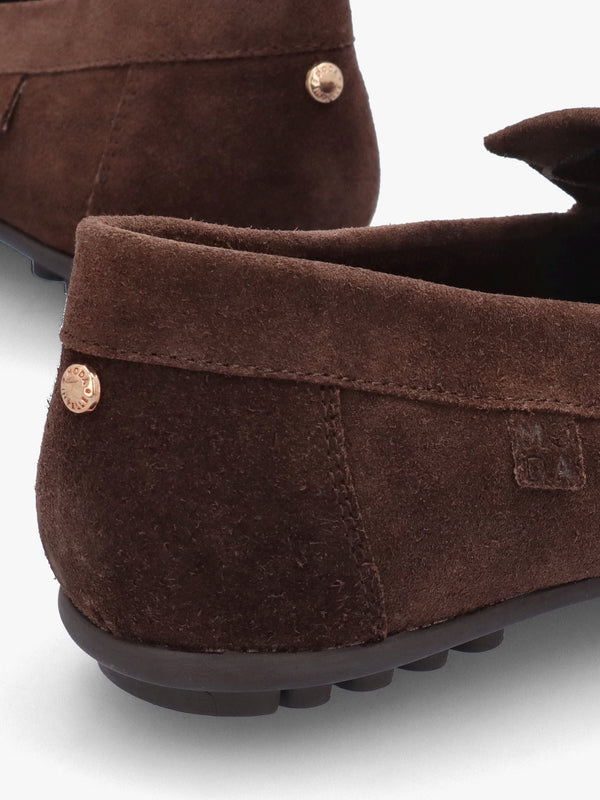 Essana Brown Suede Tassel Loafers