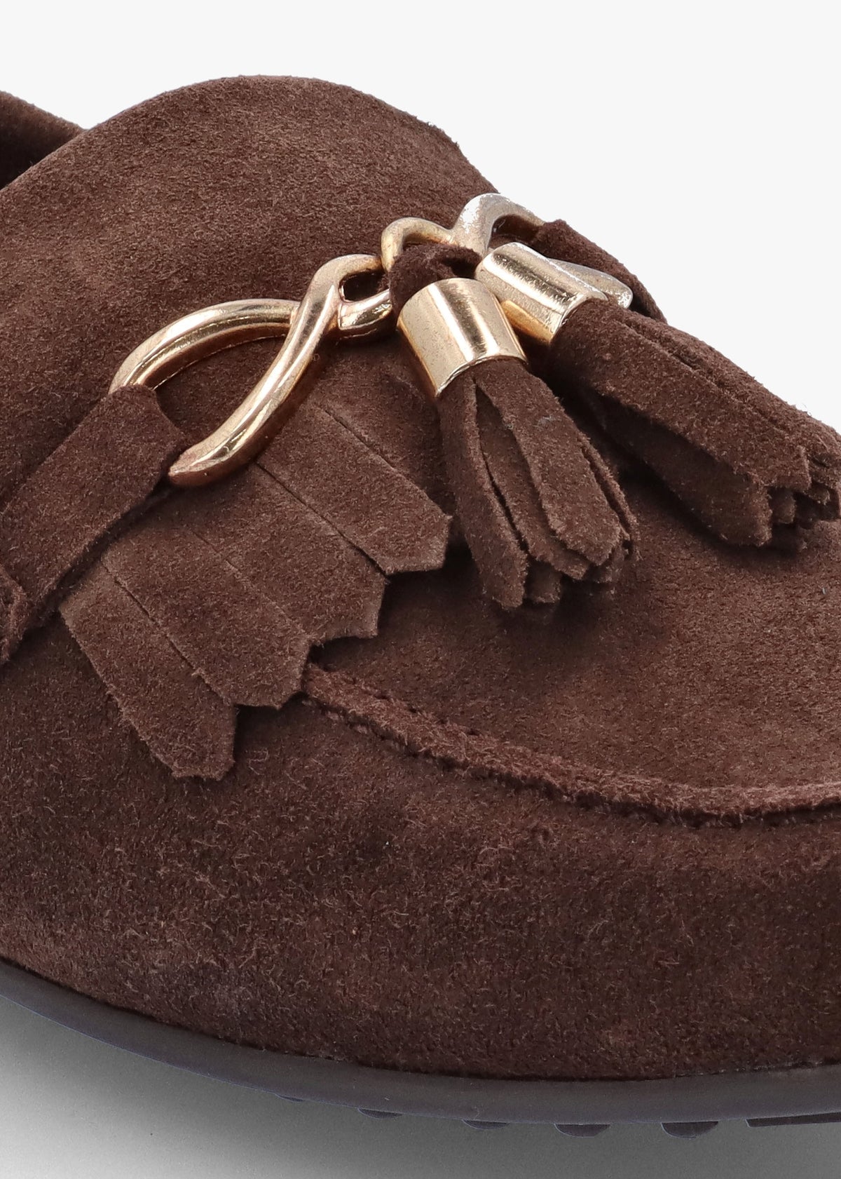 Essana Brown Suede Tassel Loafers