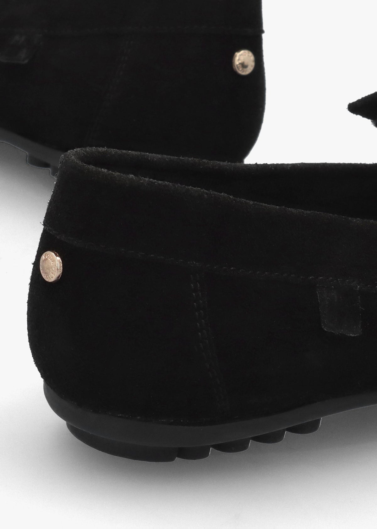 Essana Black Suede Tassel Loafers