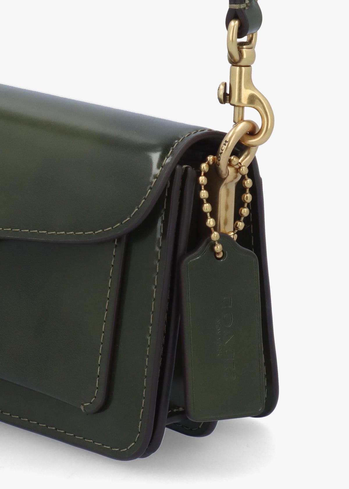 Tabby 20 Olive Leather Shoulder Bag
