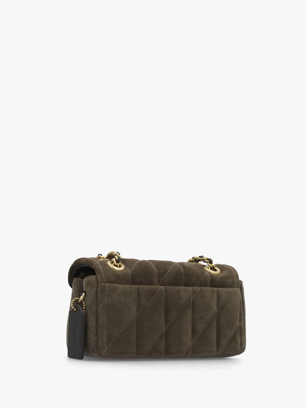 Tabby 20 Quilted Olive Suede Shoulder Bag