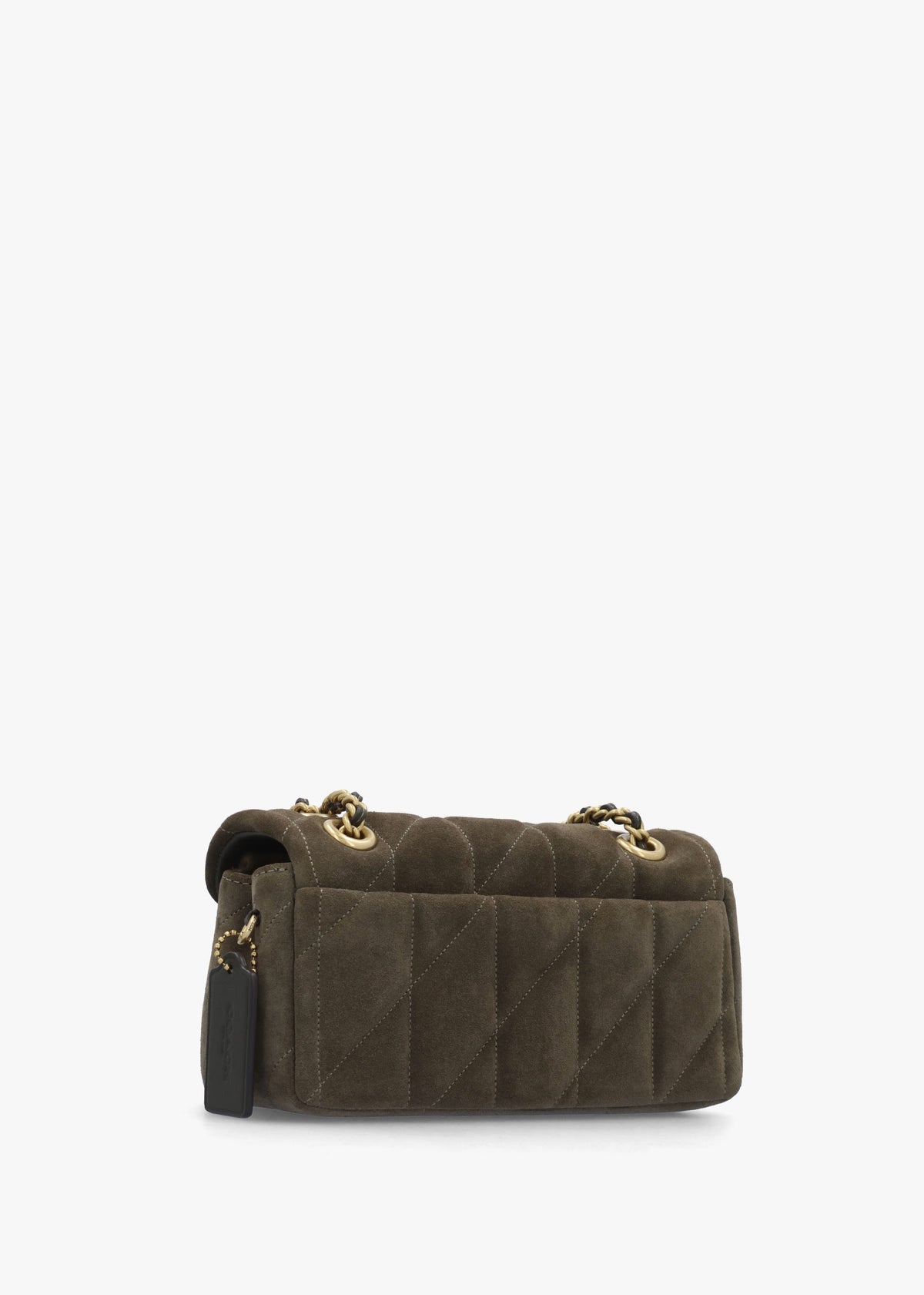 Tabby 20 Quilted Olive Suede Shoulder Bag