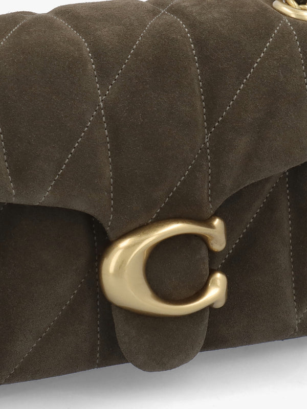 Tabby 20 Quilted Olive Suede Shoulder Bag