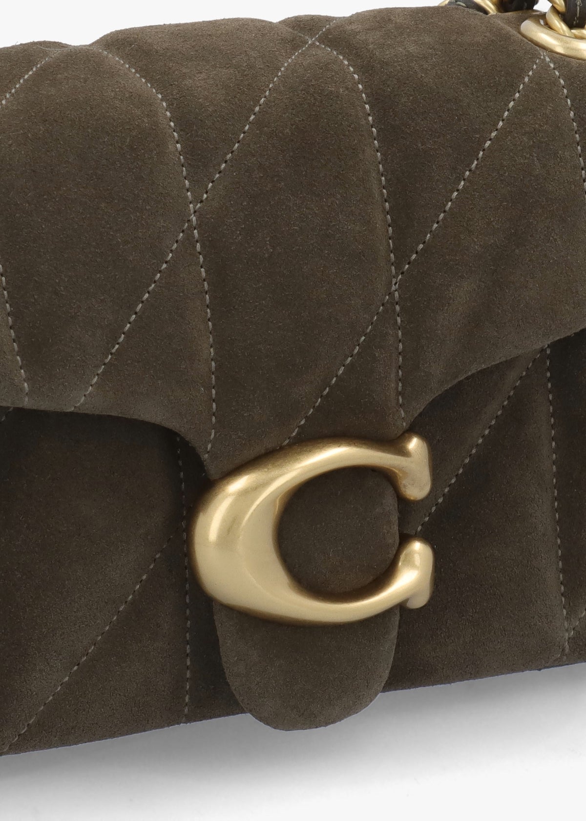 Tabby 20 Quilted Olive Suede Shoulder Bag