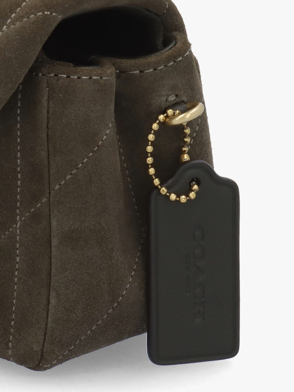Tabby 20 Quilted Olive Suede Shoulder Bag