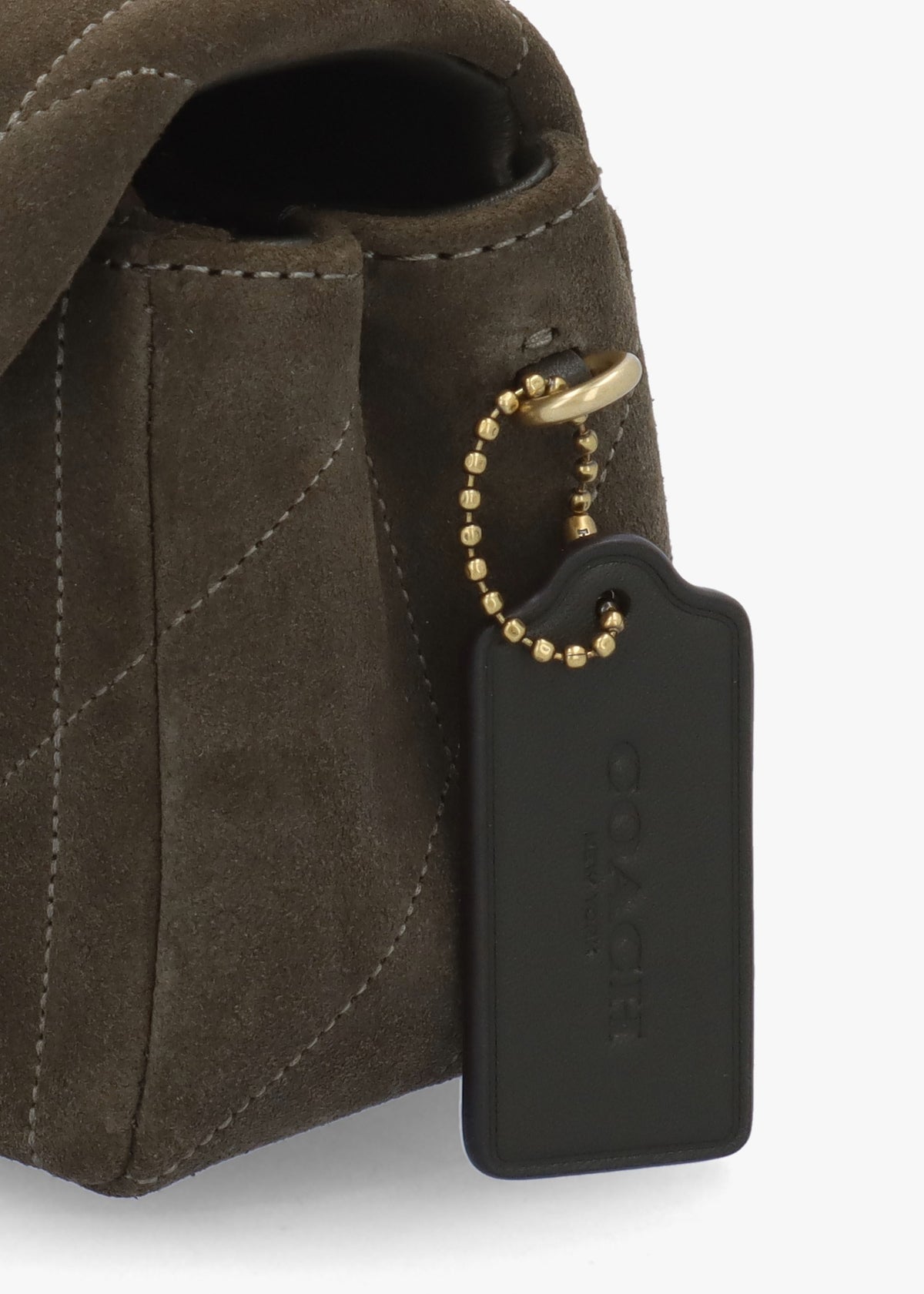 Tabby 20 Quilted Olive Suede Shoulder Bag