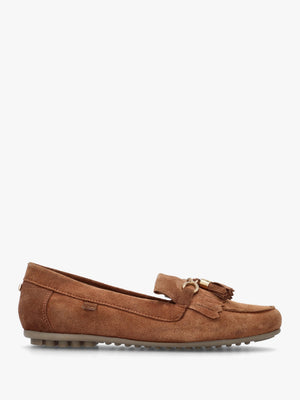 Essana Tan Suede Tassel Loafers