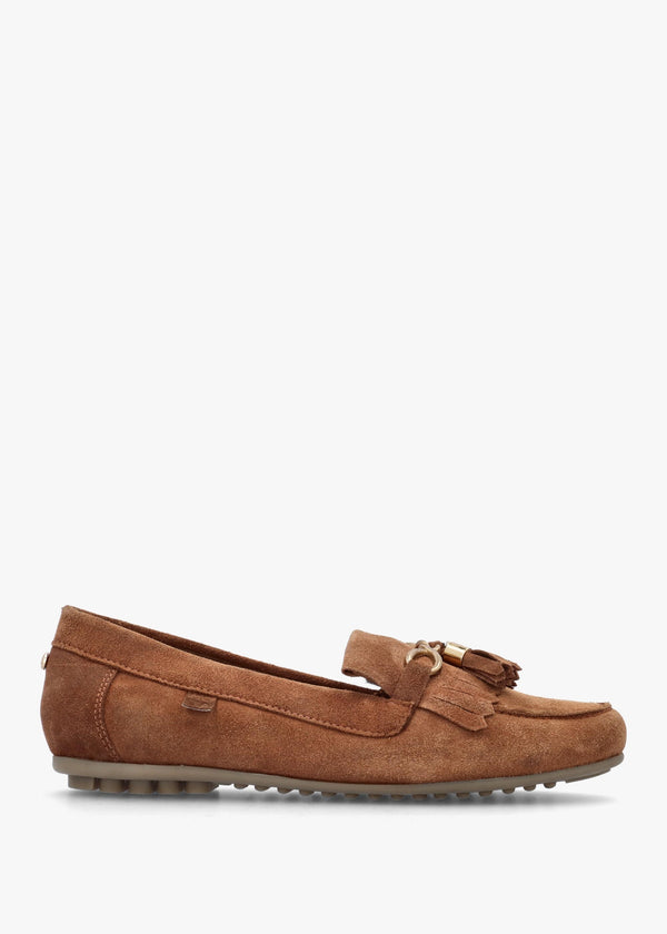 Essana Tan Suede Tassel Loafers