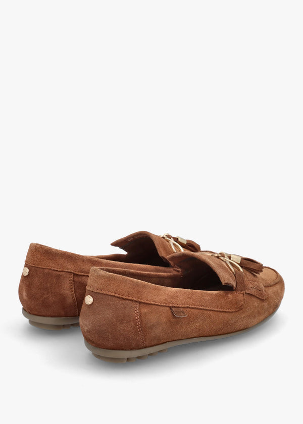 Essana Tan Suede Tassel Loafers