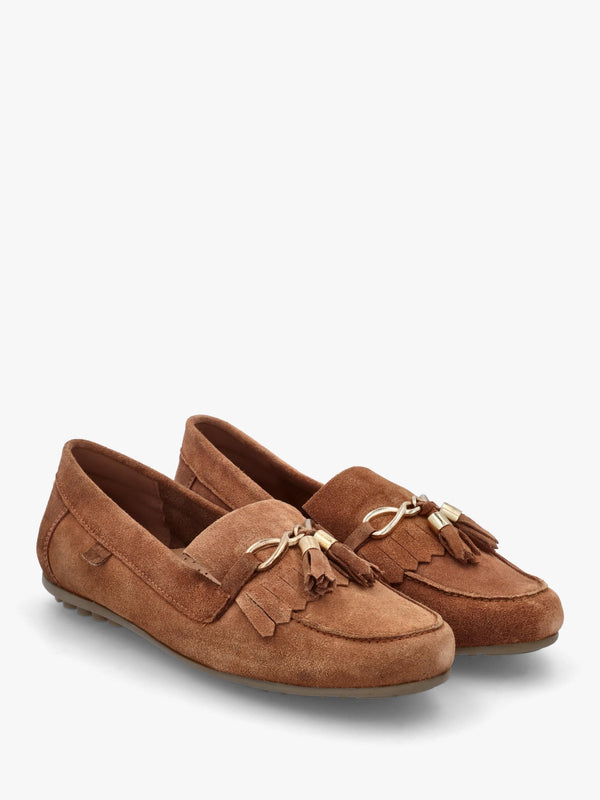 Essana Tan Suede Tassel Loafers
