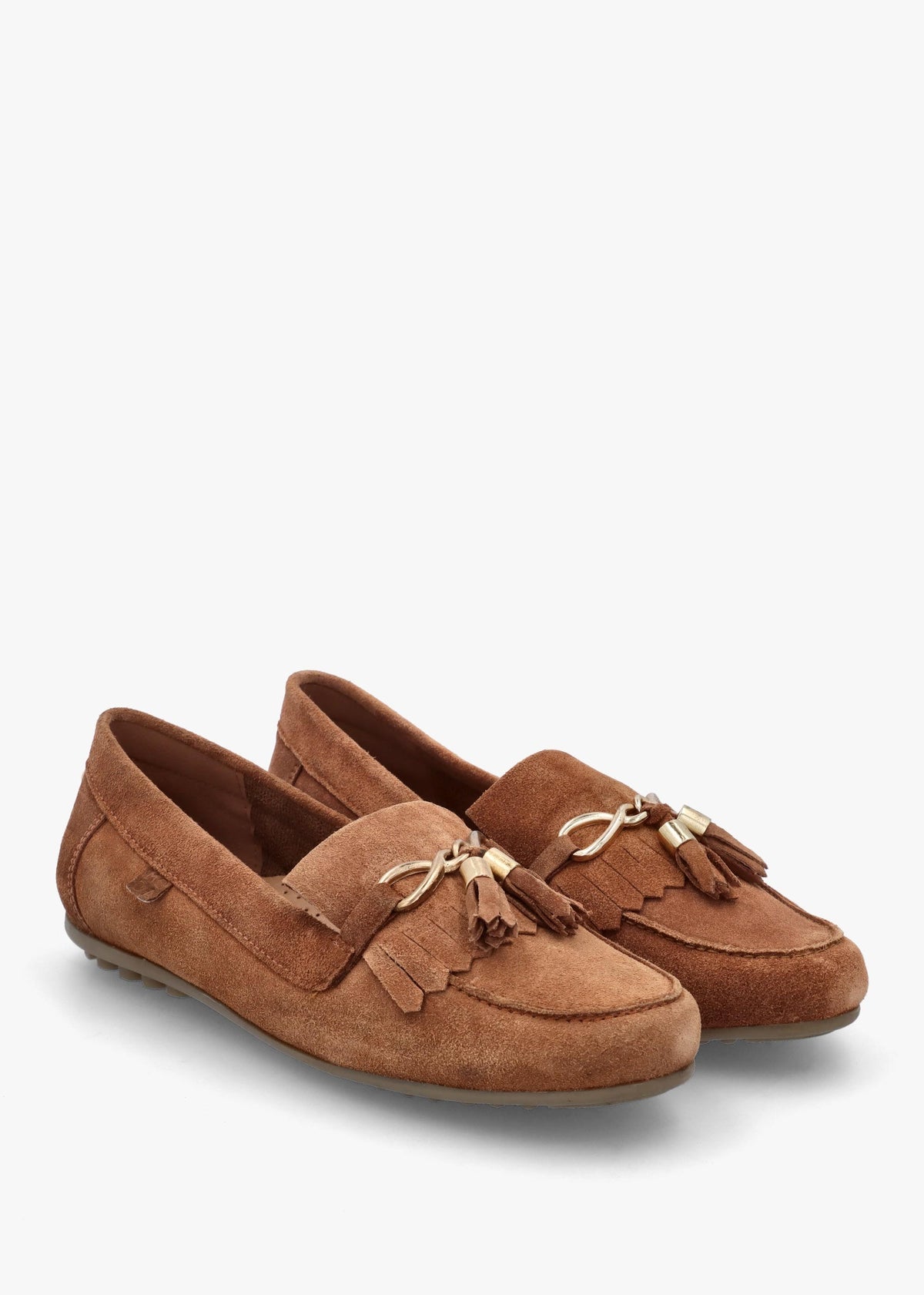 Essana Tan Suede Tassel Loafers