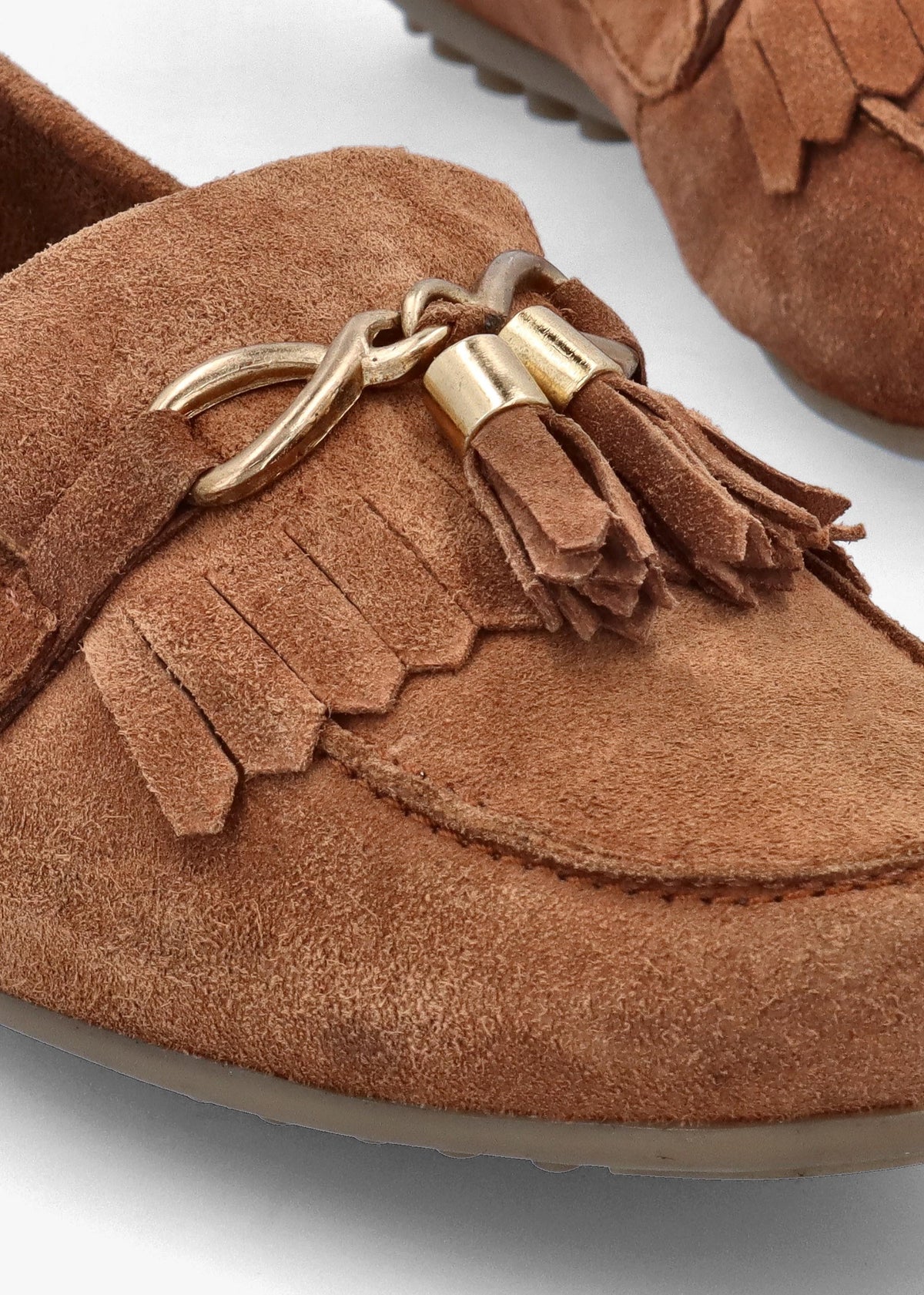 Essana Tan Suede Tassel Loafers