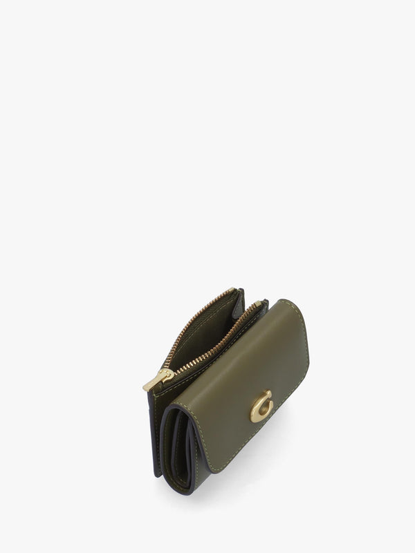 Essential Olive Leather Card Holder Wallet