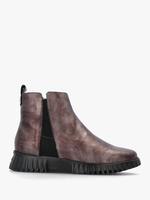 Pewter Leather Chelsea Boots