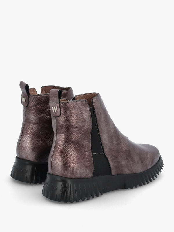 Pewter Leather Chelsea Boots