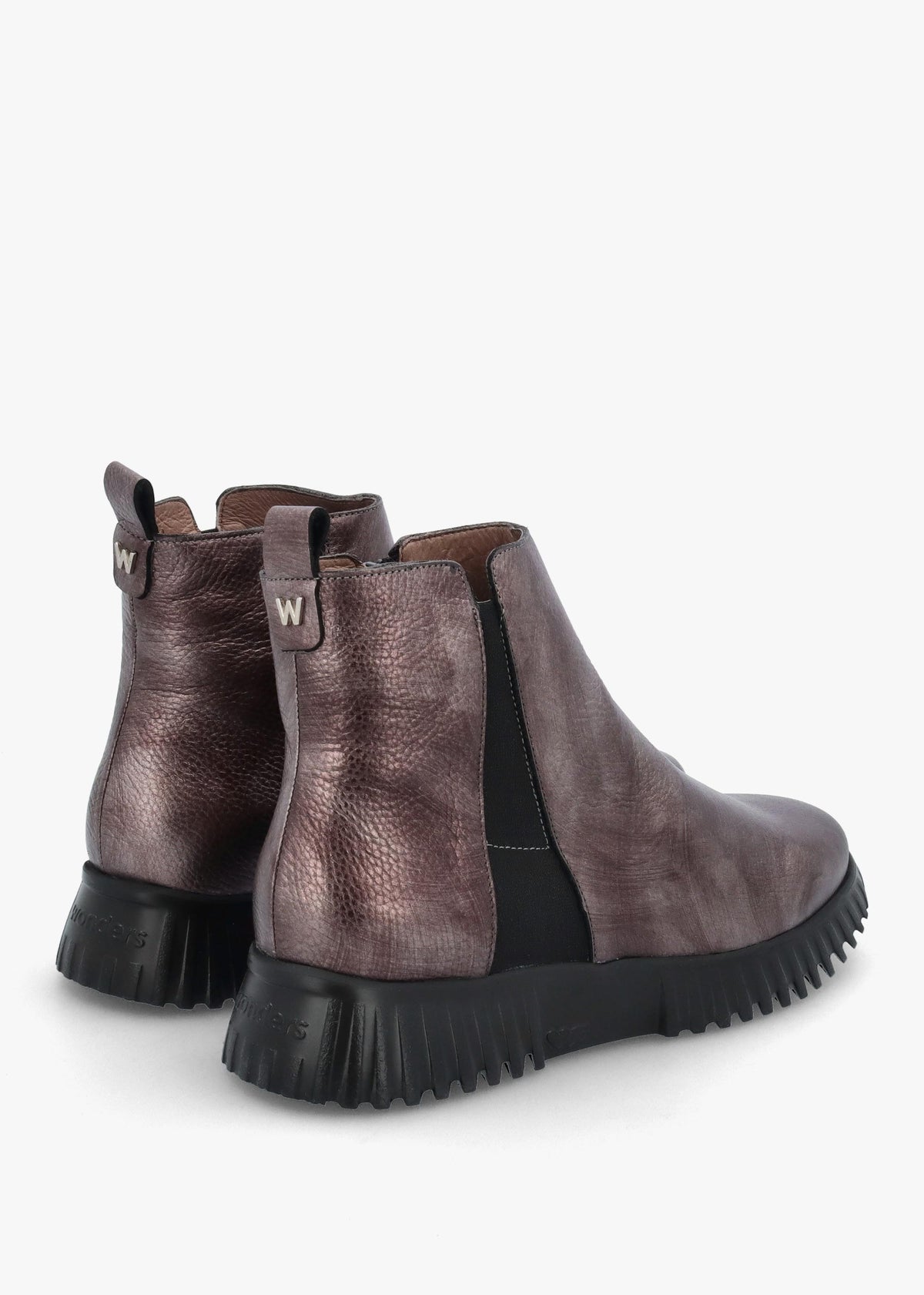 Pewter Leather Chelsea Boots