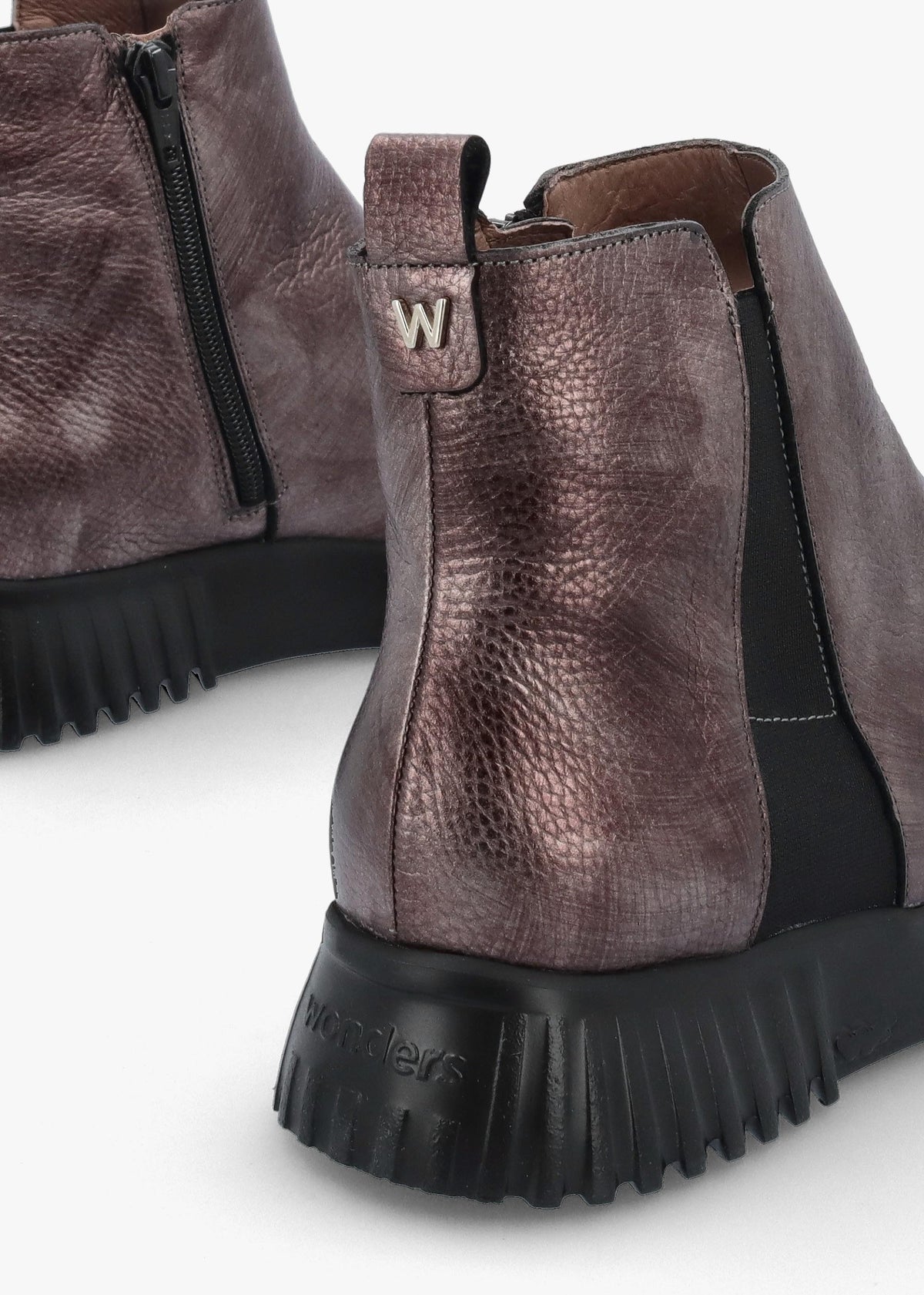 Pewter Leather Chelsea Boots