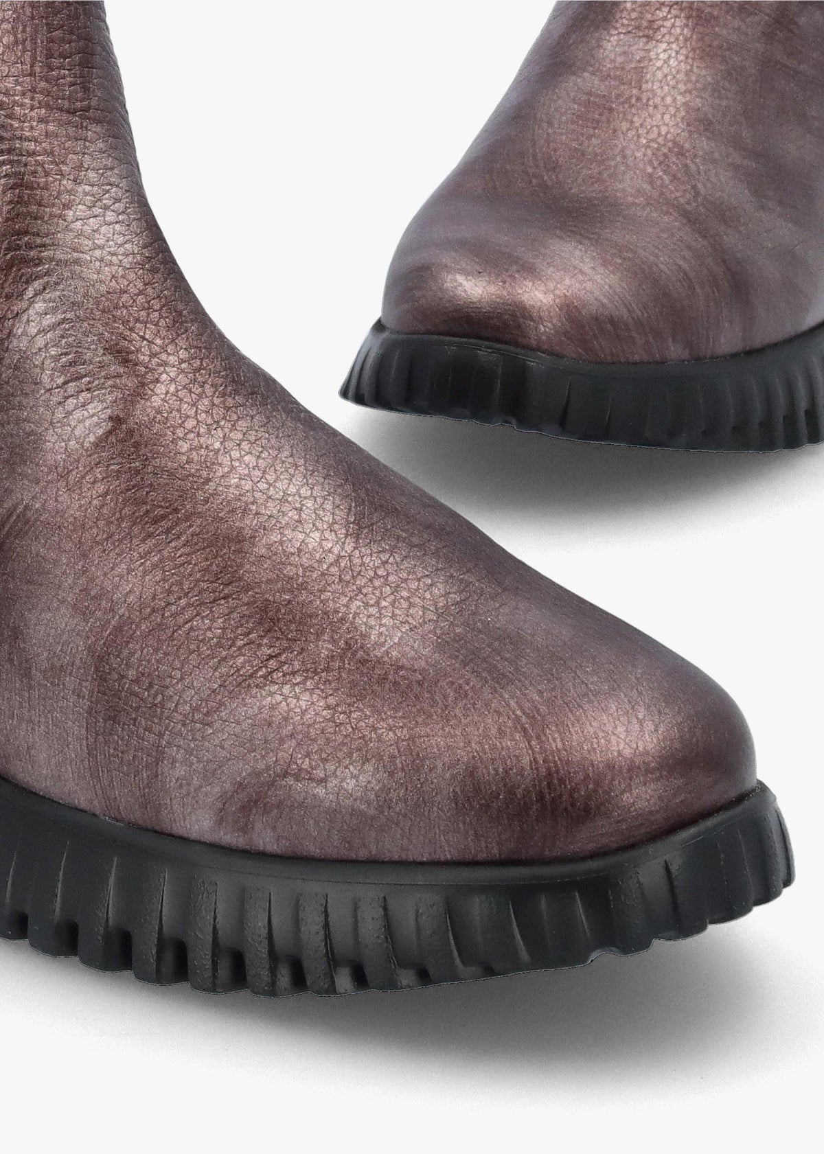 Pewter Leather Chelsea Boots
