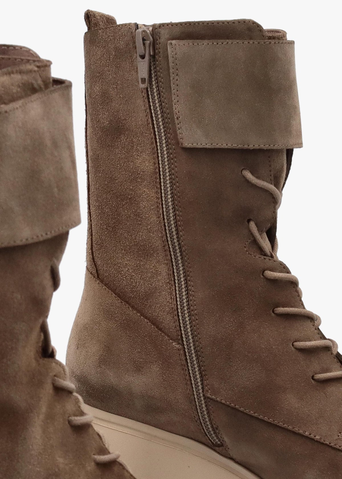 Taupe Suede Cleated Wedge Ankle Boots