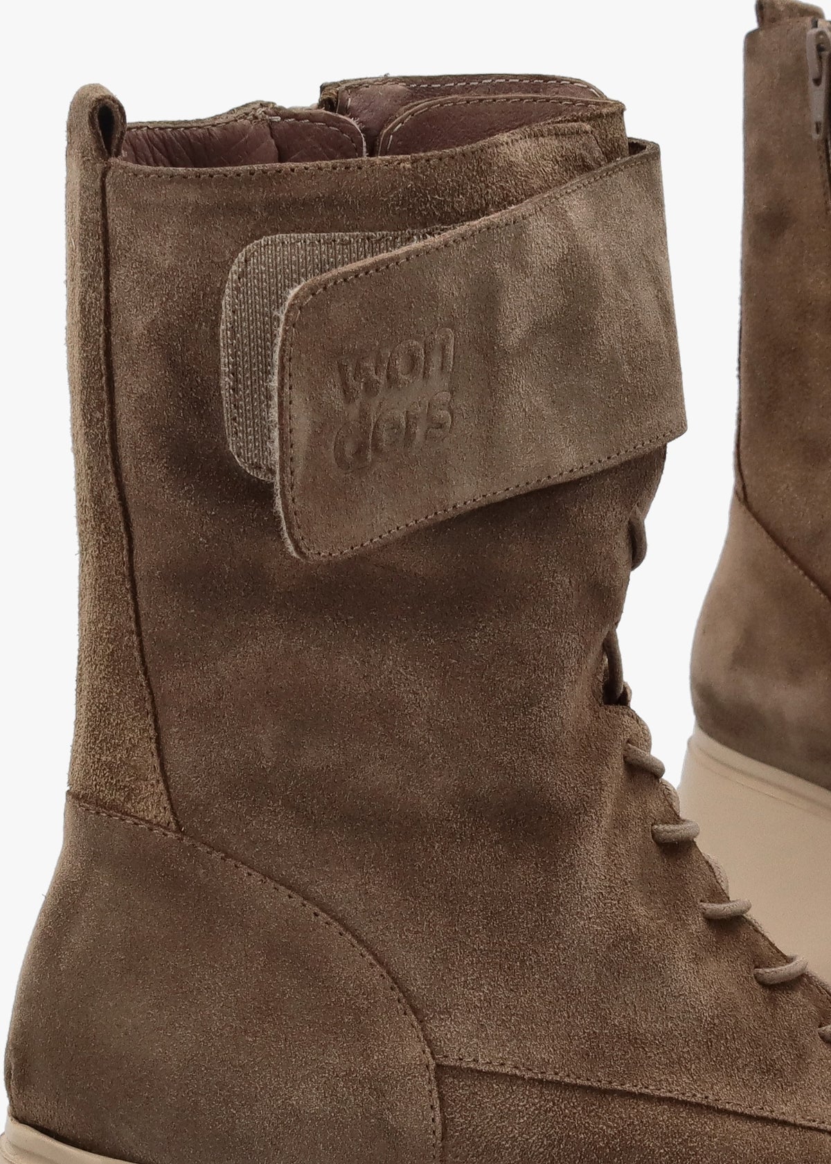 Taupe Suede Cleated Wedge Ankle Boots