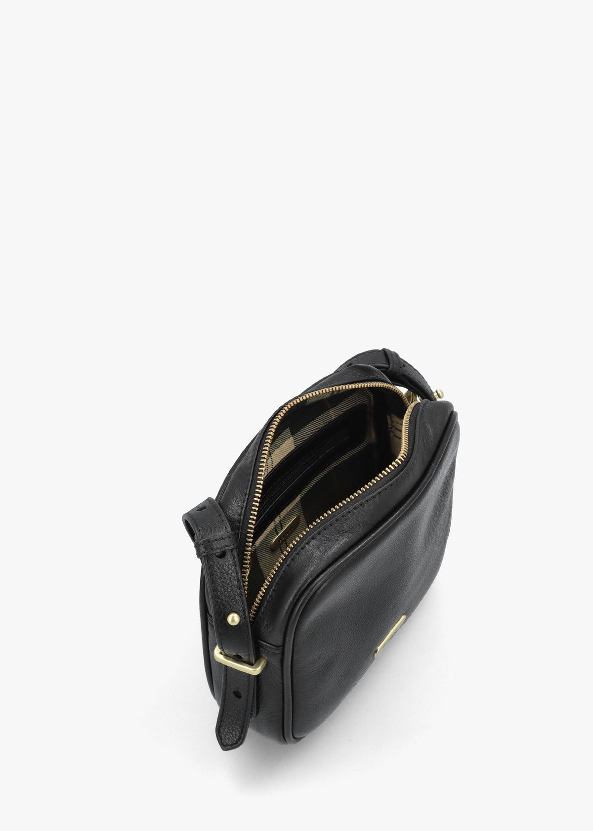 Daphne Black Leather Cross-Body Bag