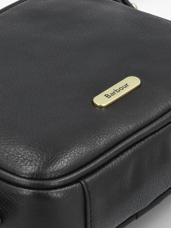 Daphne Black Leather Cross-Body Bag