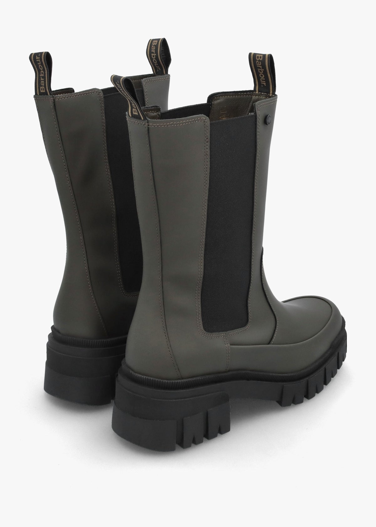 Sidneigh Olive Rubberized Leather Chelsea Boots