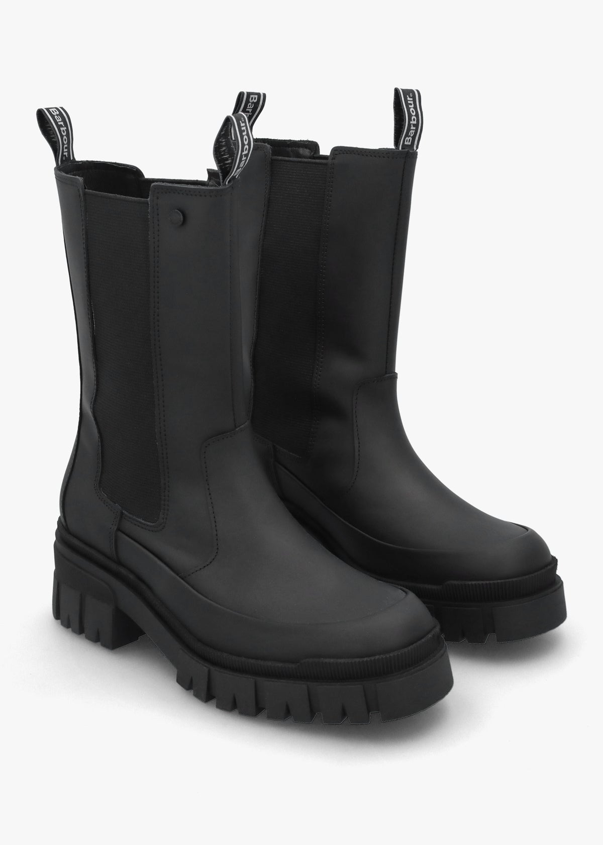 Sidneigh Black Rubberized Leather Chelsea Boots