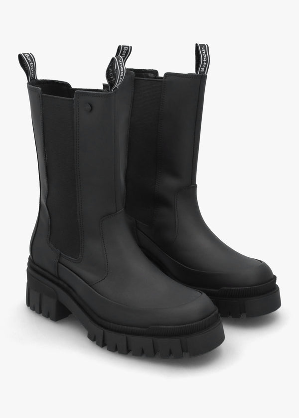Sidneigh Black Rubberized Leather Chelsea Boots