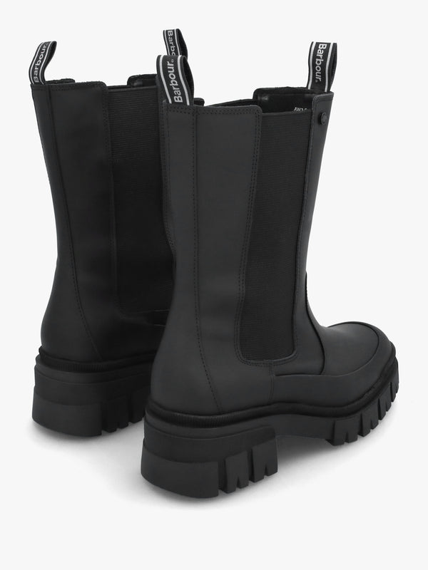 Sidneigh Black Rubberized Leather Chelsea Boots