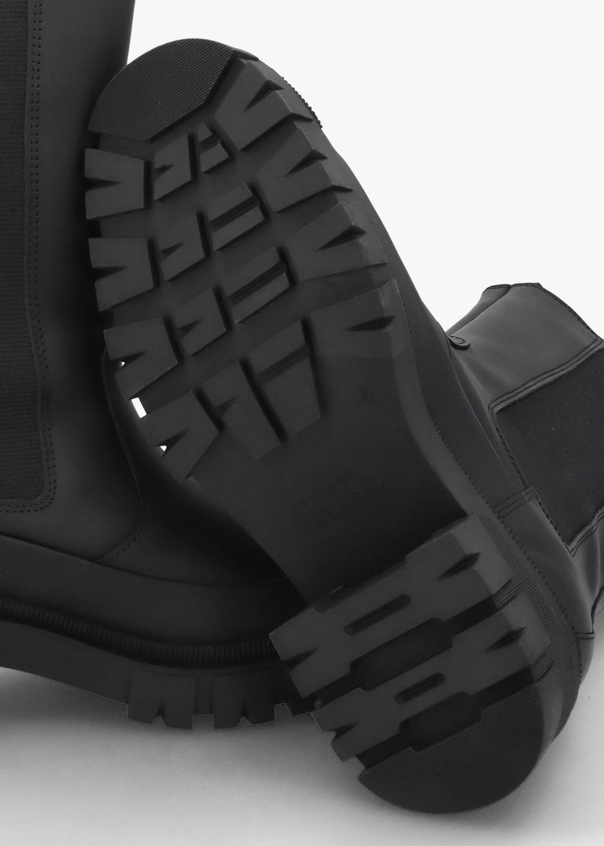Sidneigh Black Rubberized Leather Chelsea Boots