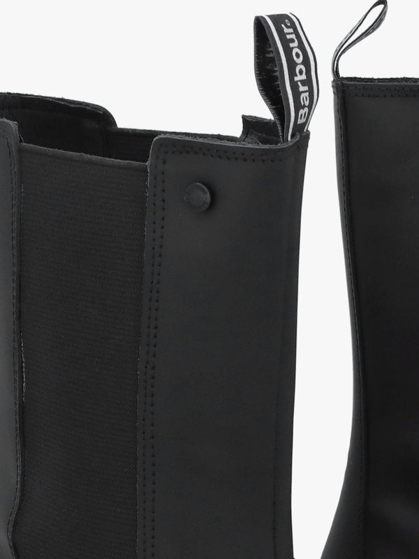 Sidneigh Black Rubberized Leather Chelsea Boots
