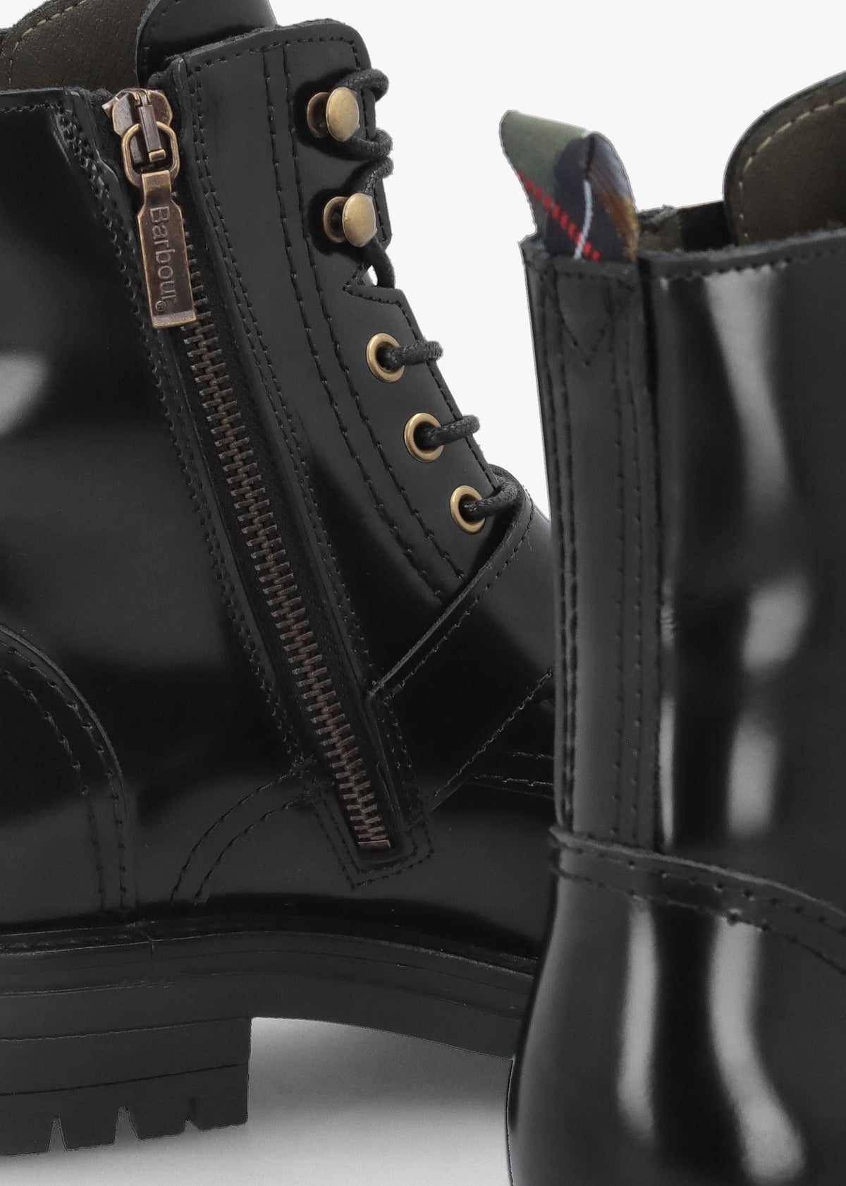 Ouseburne Black Glace Leather Biker Boots