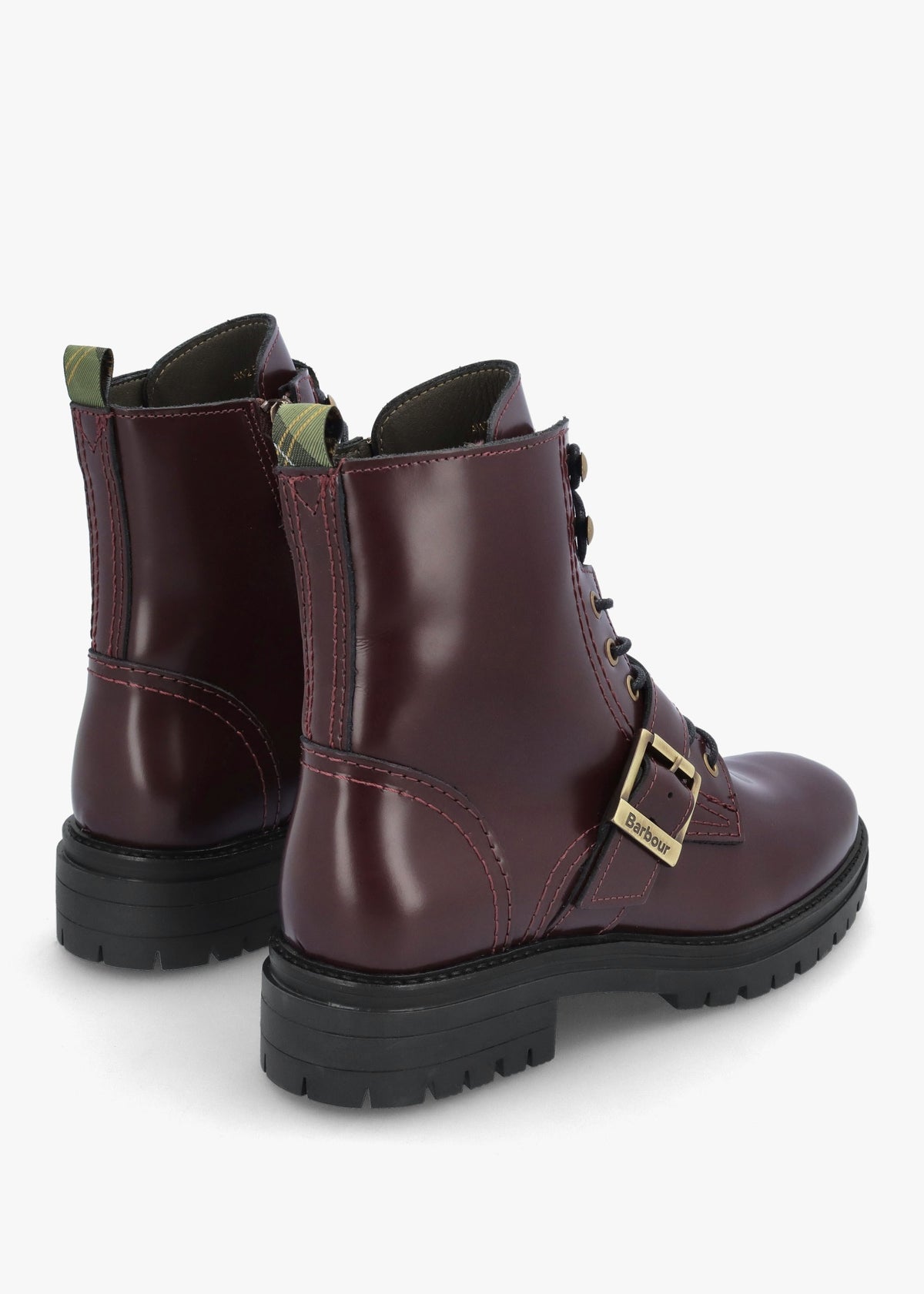 Ouseburne Cherry Glace Leather Biker Boots