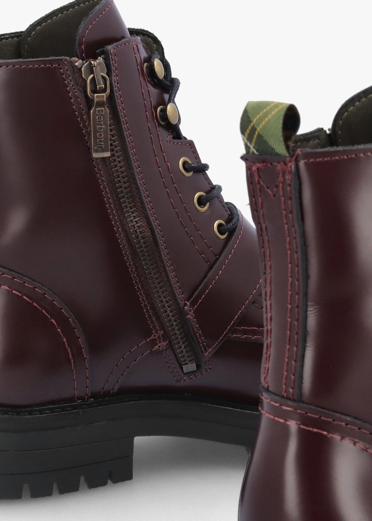 Ouseburne Cherry Glace Leather Biker Boots