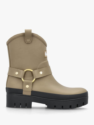Elley Harness Military Brown Wellington Boots
