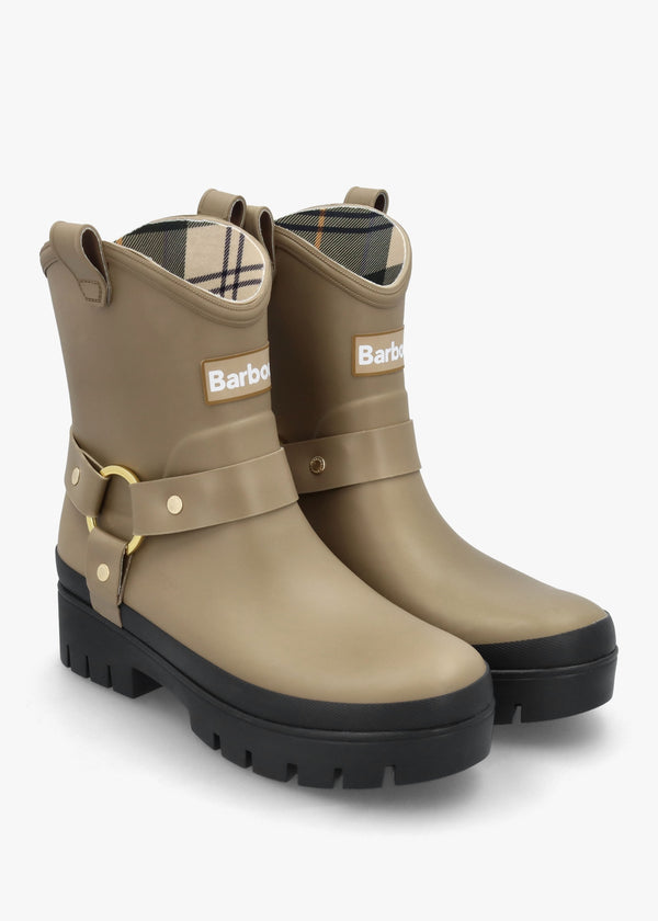 Elley Harness Military Brown Wellington Boots