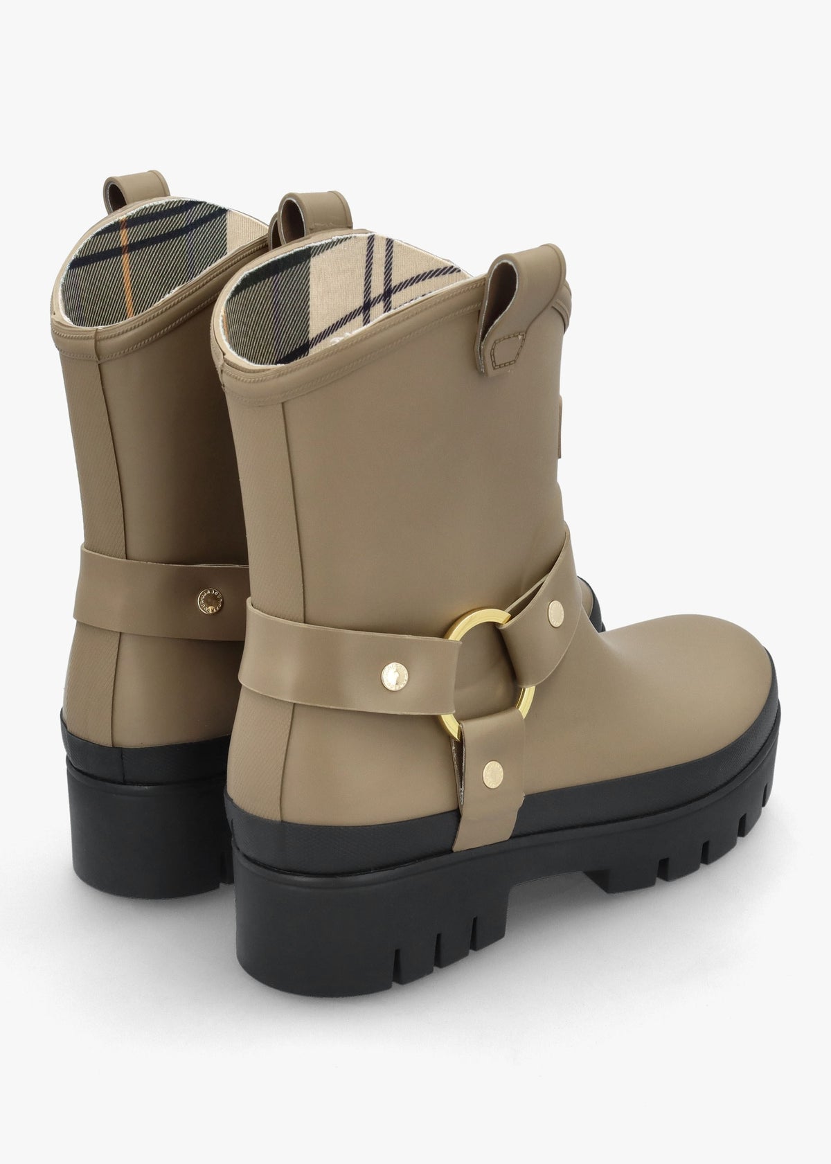 Elley Harness Military Brown Wellington Boots